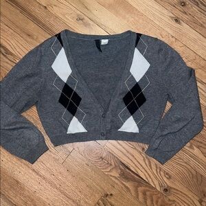 Vintage H&M Gray Cropped Cardigan Size 8